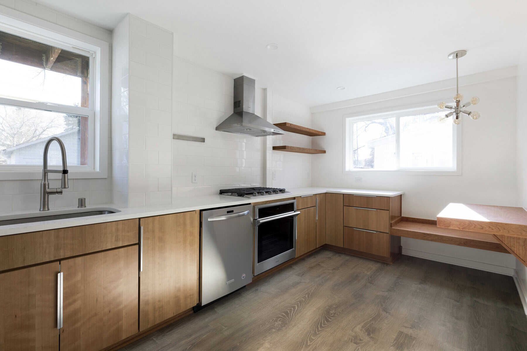 Small L‑Shaped Wood‑Base Kitchen Northeast Minneapolis